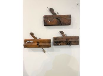 Lot Of Three Antique Wooden Planes