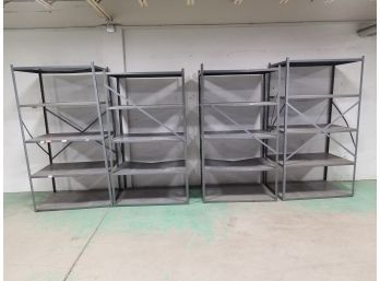 Four Open Metal Shelving Units