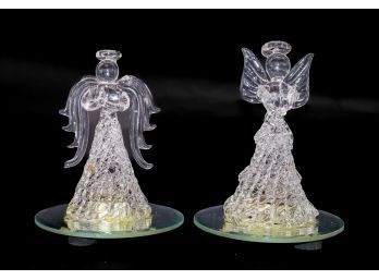 2 Beautiful Glass Angels