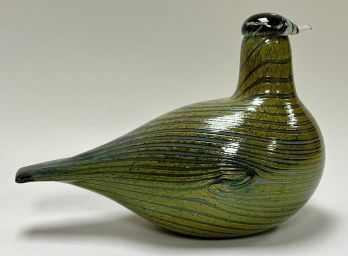 IITTALA FINNISH SCANDINAVIAN ART GLASS BIRD: Nordic Handblown Sculpture, Oiva Toikka, Nuutajarvi, Finland