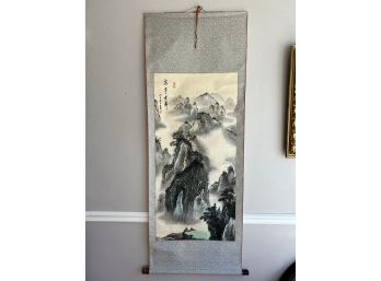 Vintage Original Watercolor Chinese Scroll Painting