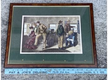 Joseph Becker Hyde Lithograph 20.5'x16' Matted Frame Glass