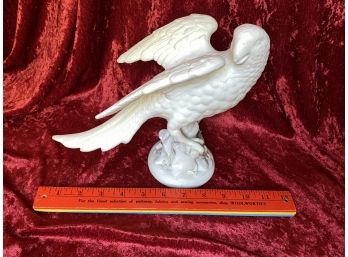 Fine Italian Porcelain White Parrot 10x5x9 Made In Italy