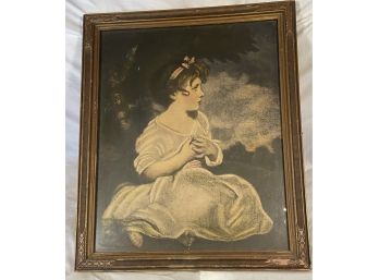 The Age Of Innocence Painted By Joshua Reynolds Print By Samuel Schiff Co. NY Framed 19x23