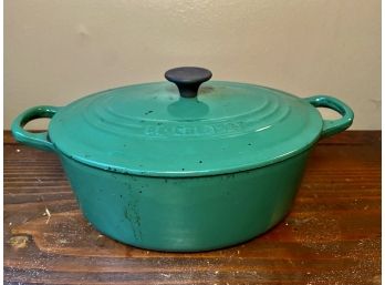 Le Creuset Small Green Dutch Oven Made In France Cast Iron Enameled Pot With Lid 10x8x4