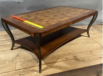 Large Wood Coffee Table With Steel Legs 50x30x19in