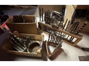 LARGE LOT OF DRILL BITS IN HOLDERS