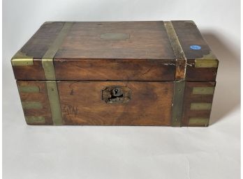 A BRASS BOUND ANTIQUE LAP DESK