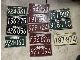 LOT OF MASSACHUSETTS LICENSE PLATES 1959 AND LATER