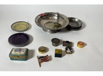 LIMOGES TRINKET BOX AND OTHER BOXES, SOME SILVER, AND MORE