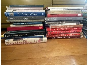 LARGE LOT OF ART BOOKS INCLUDES US CAMERA