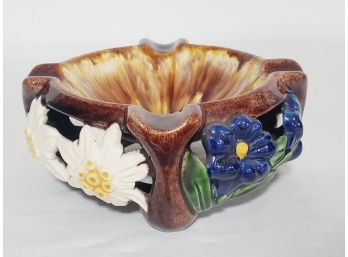 Vintage Mid-Century Modern Austrian St Peter Graz Majolica Drip Glazed Pottery Ashtray