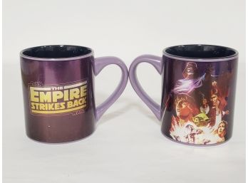 Pair Of NOS Star Wars Empire Strikes Back Purple Metallic Iridescent Mugs