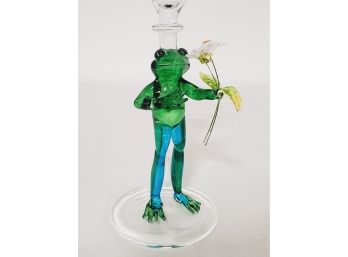 Adorable Hand Blown Frog Martini Glass