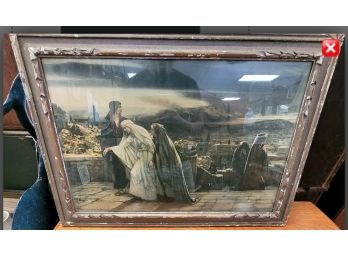 'The Return From Calvary' Vintage Framed Print By Herbert Gustar Schmalz.      CVBK Left Wall