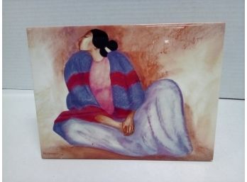 Ceramic Rendering Of Woman, RC Gorman, Navajo Artist (The Picasso Of The Southwest)  D2