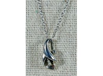 Sterling Silver Calla Lily Pendant W Chain Necklace