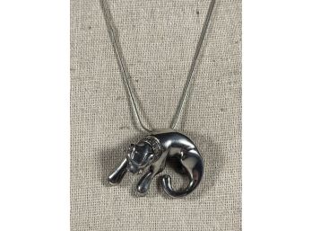 Sterling Silver Leopard Pendant Chain Necklace
