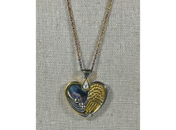 Gold Over Sterling Silver Heart Shaped Pendant Necklace Chain