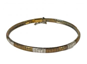 Two Tone Gold Over Sterling Silver Bracelet Italian