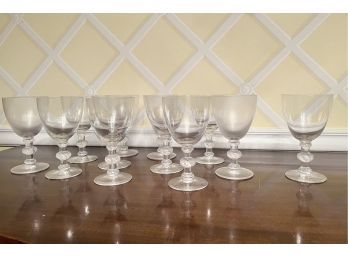 Set Of 12 Lalique Saint Hubert Water Stems