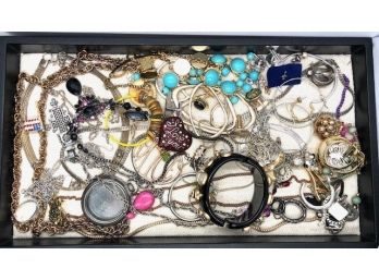 Tray Lot Of Costume Jewelry #1