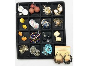 26 Pairs Of Earrings Including 14 KT G.F. Pincatch