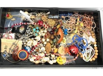 Tray Lot Of Jewelry For Craft, Parts, Findings, Junk, Costume - Tray #5