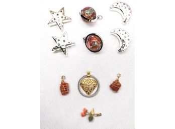 10 Pendants: N.o.s. Natural Stone & Vintage