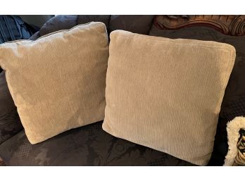 (2) Tan Pillows 18x 18