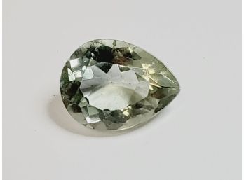 7 Carat ---14x9mm Pear Cut Prasiolite (Green Amethyst)  Loose Gemstone