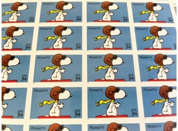 PEANUTS - SNOOPY 'RED BARON' MNH Sheet Of 20 US 34 Stamps SEALED