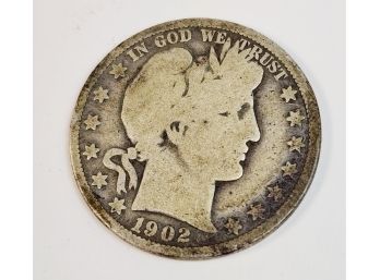 1902-O Barber Silver Half Dollar(new Orleans Mint)
