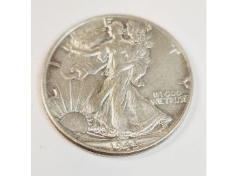1945 Walking Liberty SILVER Half Dollar (wW II)