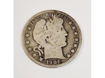 1906-s Barber Silver Half Dollar(san Fran Mint)