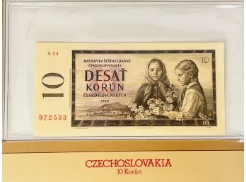 CZECHOSLOVAKIA   - 10 KORUN -  Uncirculated Foreign Paper Money With Info/ History