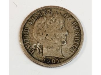 1905 Barber Silver Dime((117 Years Old)