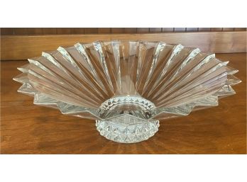 A Vintage 1990s Regency Rosenthal Lead Crystal Blossom Fluted Centerpiece