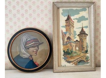 Print Of Grinny Fritz Winold Reiss Reinthal & Newman, N.Y. In Art Deco & Framed Watercolor Of Europen City