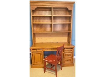 A Custom Made Handcrafted Solid Wood Desk With Hutch ( Hutch And Chair Are Optional))