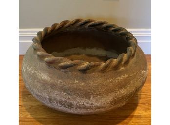 A Large Terracotta  Rope Rim Details.