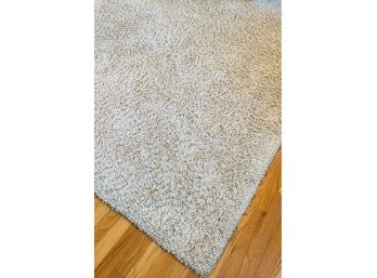 A Machine Made Light Beige Shaggy Rug