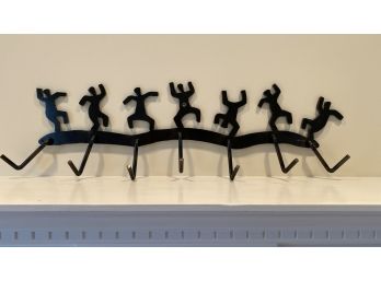 A Keith Haring Style Pop Art Laser Cut Iron Wall Coat Rack