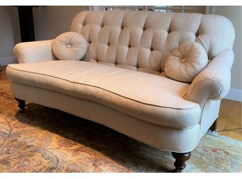 An Amazing Tufted With Scroll Arm Love Seat By Lillian Aust