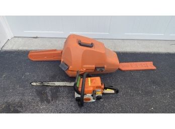 A STIHL MS 170 Gas Chain Saw  With Case Made In USA