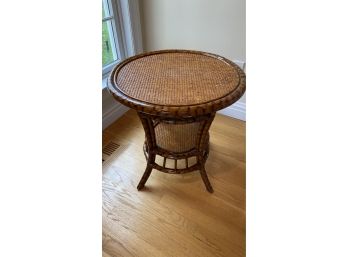 A Wonderful Bamboo Woven Rattan Round Side Table