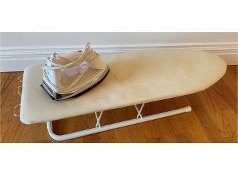 A SUNBEAM Steam & Dry Iron Model # 3017 & Small Table  Ironing Board