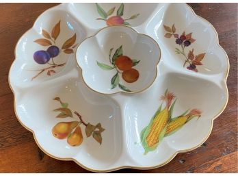 A Royal Worcester Evesham 6 Part Crudite'  Relish Vegetable Appetizer Platter