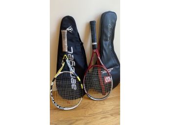 A PAIR Of Tennis Racquets - Wilson Hyper Hammer & Babolat Aero Pro Driver With Bags