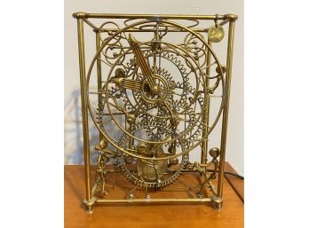 An Original Gordon Bradt Kinetic Studios  ' Six Men Clock ' Art Sculpture  Desk Clock